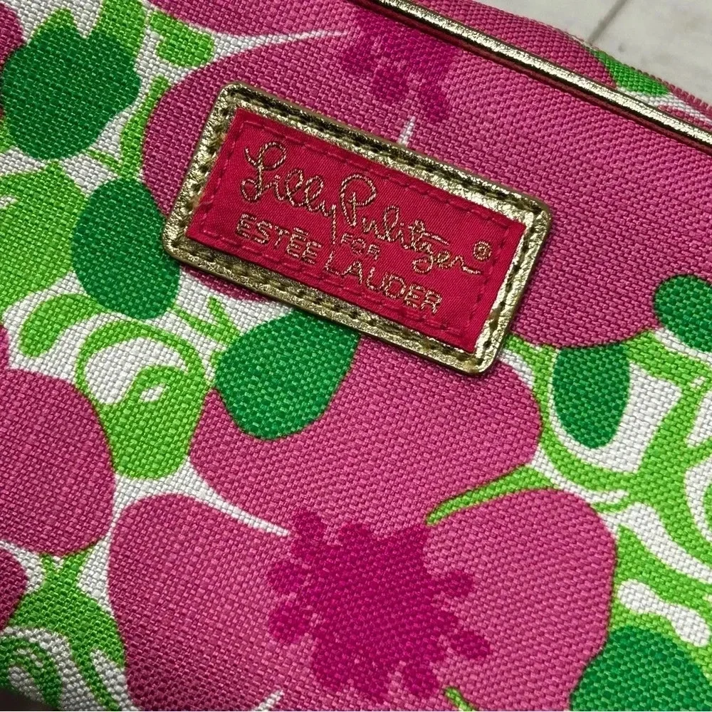 NWOT Lilly‎ Pulitzer for Estee Lauder Makeup Bag Travel Case Pink Green